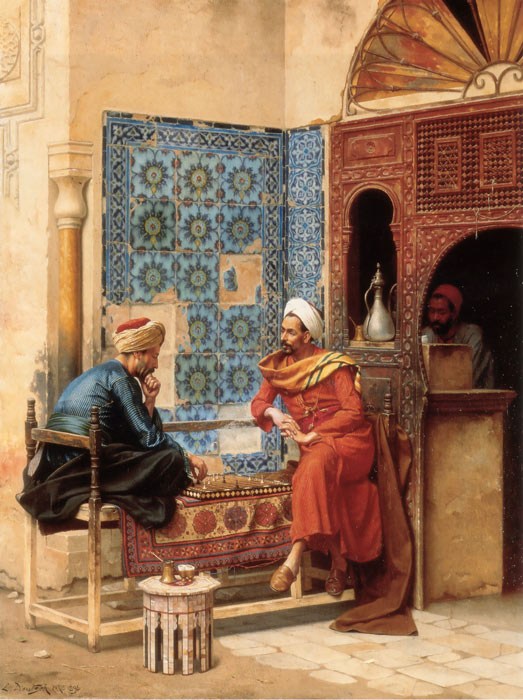 Deutsch Oil Painting Reproductions - The Chess Game