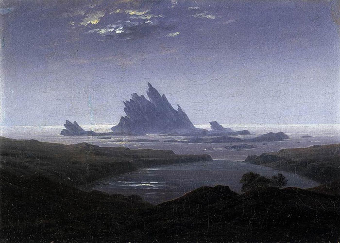 Friedrich Oil Painting Reproductions - Rocky Reef on the Sea Shore