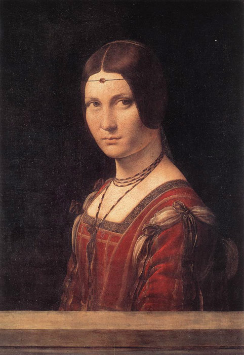 Oil Painting Reproduction of Leonardo- Lady from the Court of Milan, La Belle Ferronniere