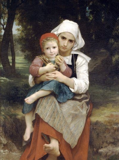 Breton Brother and Sister - Oil Painting Reproduction