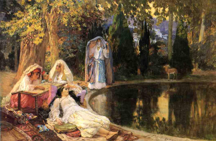 Bridgeman Oil Painting Reproductions - In the Garden at Mustapha