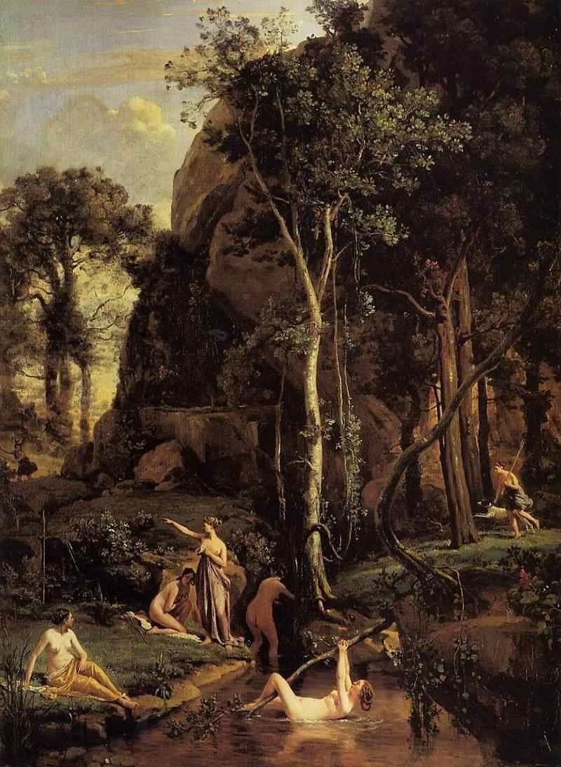 Fontainebleau Black Oaks of Bras Breau - Oil Painting Reproduction