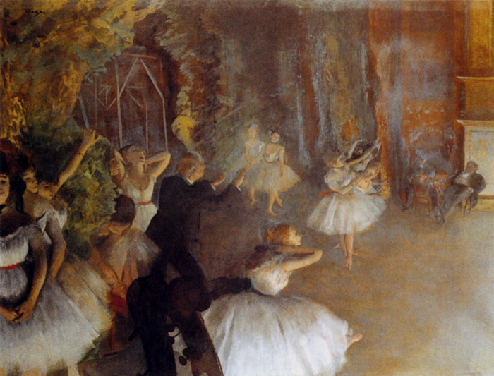 Oil Painting Reproduction of Degas- The Rehearsal Of The Ballet Onstage