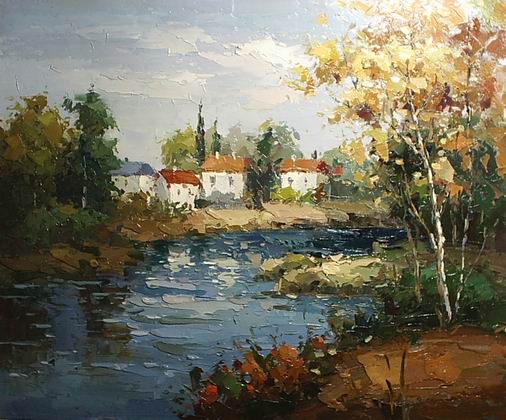 biogeocenose painting, a palette knife paintings reproduction