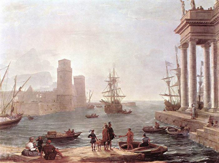 Claude Lorrain Oil Painting Reproductions- Departure of Ulysses