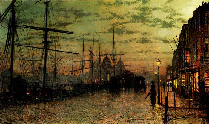 Grimshaw Oil Painting Reproductions - Humber Docks, Hull