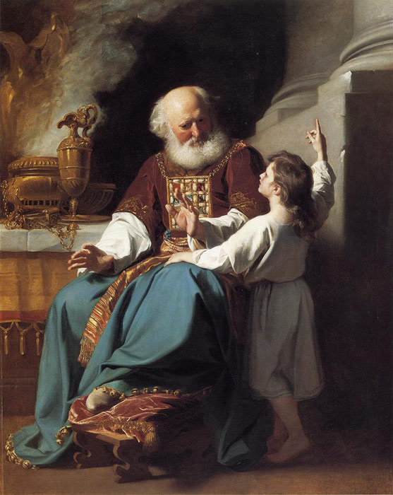 Oil Painting Reproduction of Copley- Samuel Reading to Eli the Judgments of God