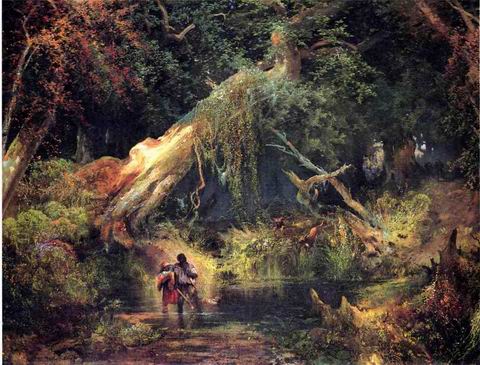 Slave Hunt painting, a Thomas Moran paintings reproduction, we never sell Slave Hunt poster