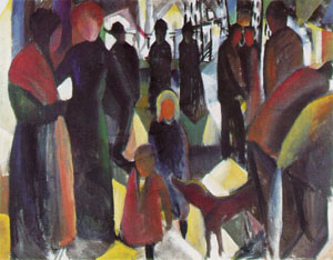 macke farewell 1914 painting, a Auguste Macke paintings reproduction, we never sell macke farewell