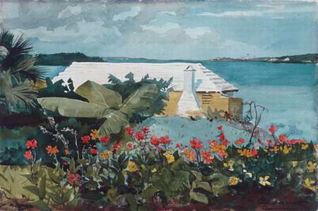 Flower garden by the sea