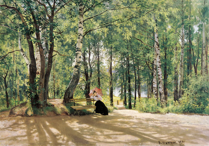 woods oil painting