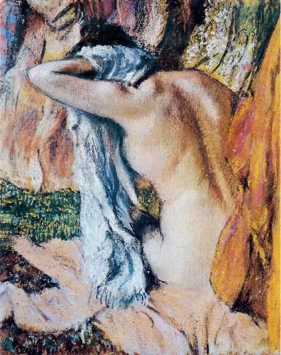 Woman Combing Her Hair. c.1885-86 painting, a Edgar Degas paintings reproduction, we never sell