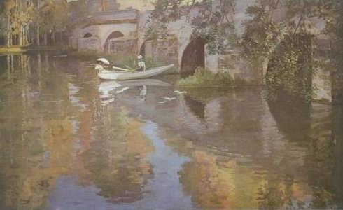 The Bridge at Grez painting, a John Lavery paintings reproduction, we never sell The Bridge at Grez