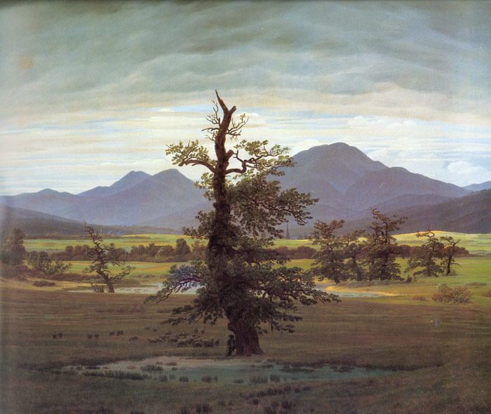 Friedrich Oil Painting Reproductions - Landscape with Solitary Tree