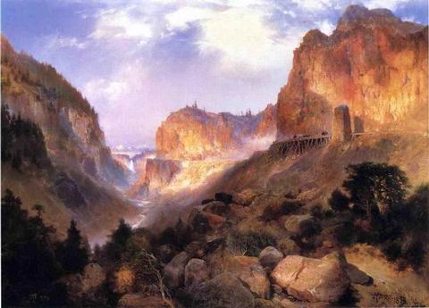 Golden Gateway to the Yellowstone painting, a Thomas Moran paintings reproduction