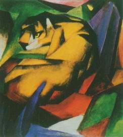 tiger painting, a Franz Marc paintings reproduction, we never sell tiger poster