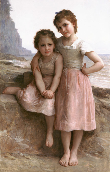 Oil Painting Reproduction of Bouguereau- Sur la Greve [On the Rocky Beach]