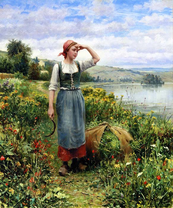 Oil Painting Reproduction of Knight- A Field of Flowers