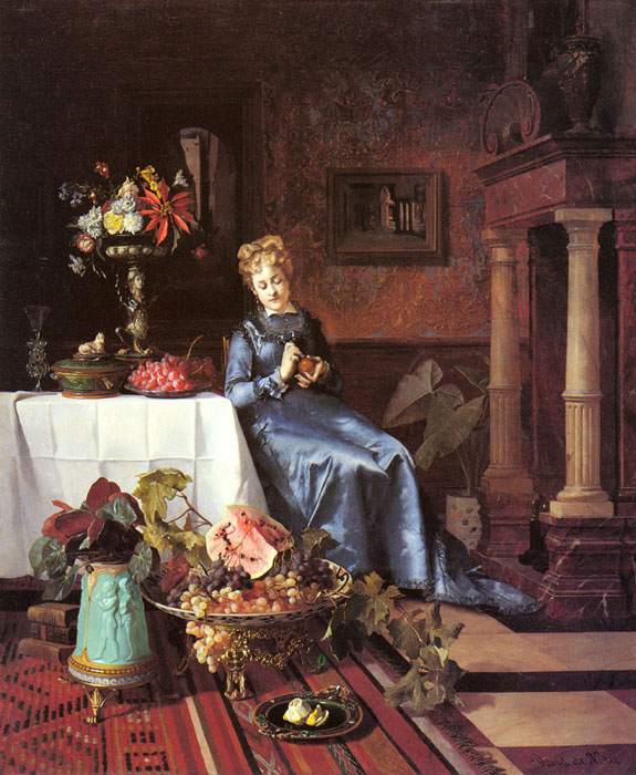 Noter Oil Painting Reproductions - Peeling an Orange