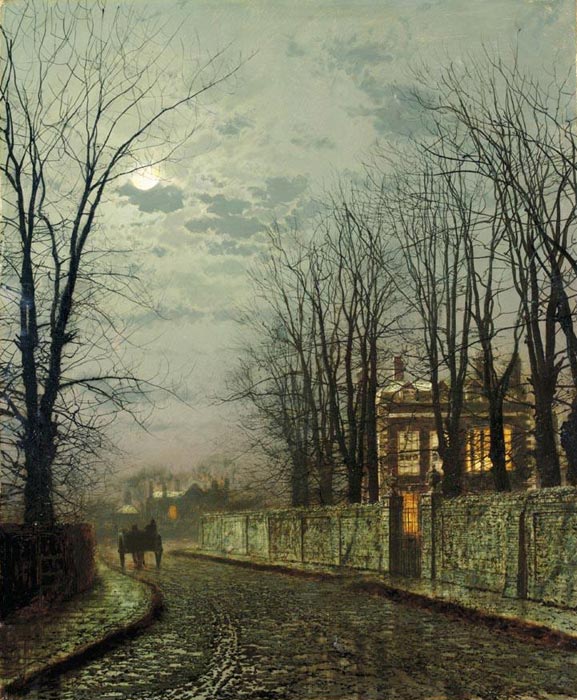 Oil Painting Reproduction of Grimshaw- A Wintry Moon