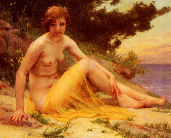 Oil Painting Reproduction of Seignac - Nude on the Beach