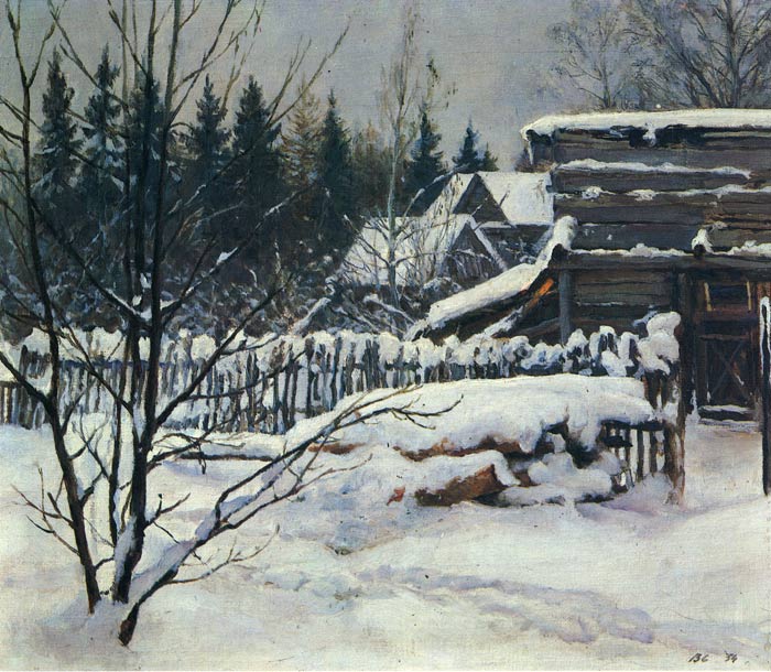 Oil Painting Reproduction of Serov- Snowy Landscape