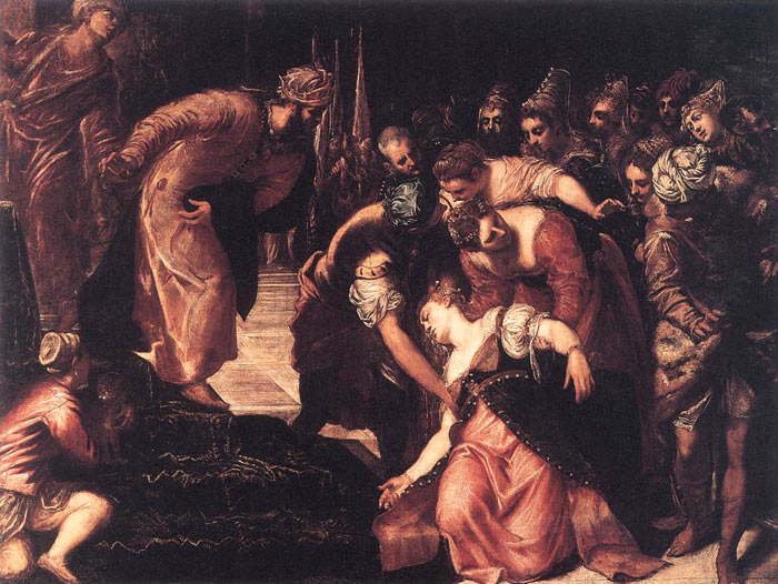 Tintoretto Oil Painting Reproductions - Esther before Ahasuerus