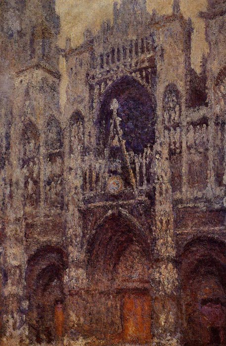 Oil Painting Reproduction of Monet- Rouen Cathedral the Portal Grey Weather