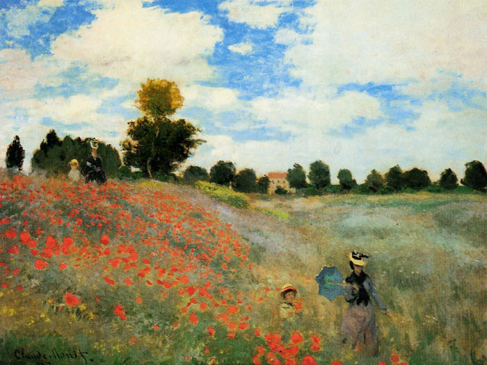 Oil Painting Reproduction of Monet- Poppies at Argenteuil