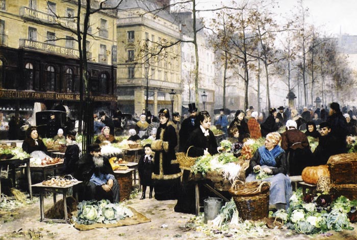 Oil Painting Reproduction of Gilbert- Market Day