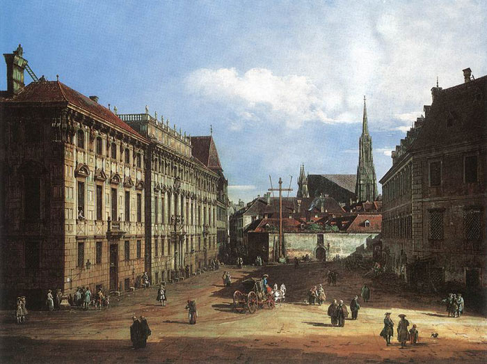 Oil Painting Reproduction of Bellotto - Vienna, the Lobkowitzplatz