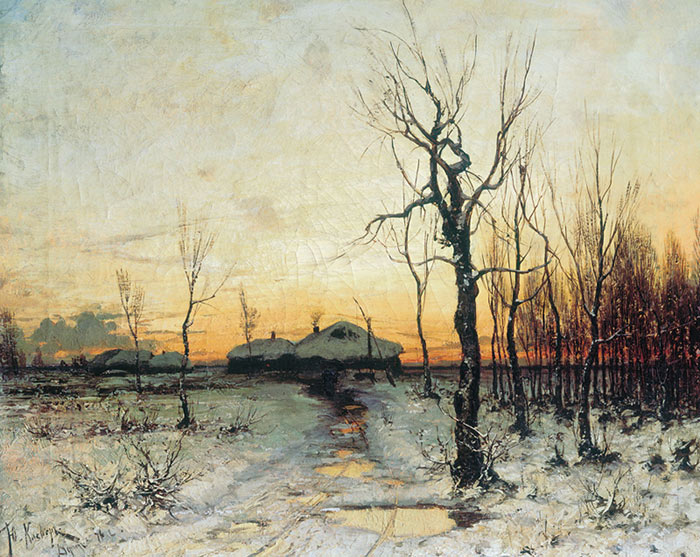 Oil Painting Reproduction of Klever - Winter Landscape