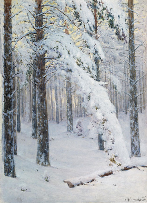 Oil Painting Reproduction of Kryzhitskii - Winter Forest