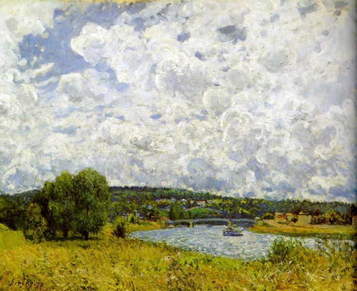 Oil Painting Reproduction of Sisley- The Seine at Suresnes