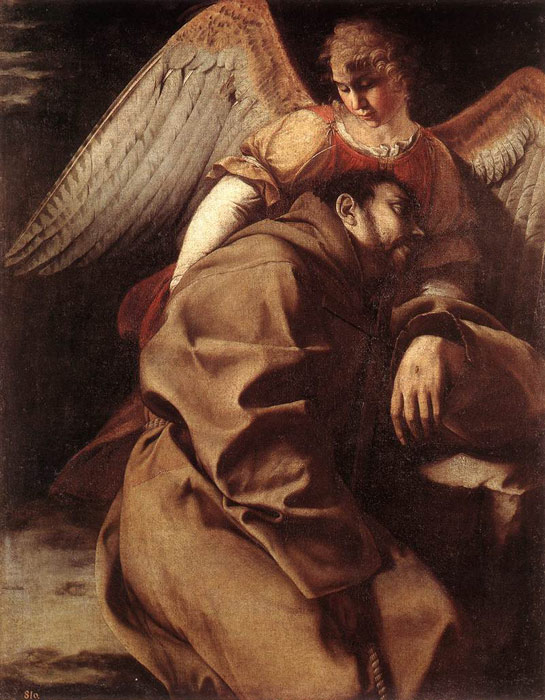 Oil Painting Reproduction of Gentileschi- St Francis Supported by an Angel