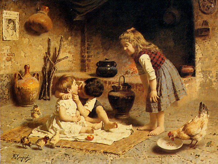 Oil Painting Reproduction of Zampighi- Affection