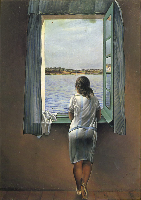 Dali Oil Painting Reproductions - Girl Standing at the Window