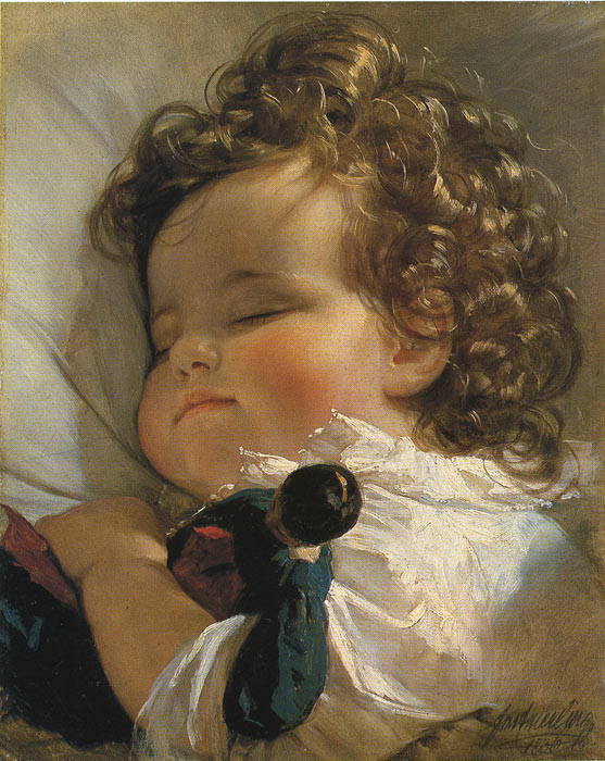 Oil Painting Reproduction of Amerling - Prinzessin Marie Franziska von Liechtenstein