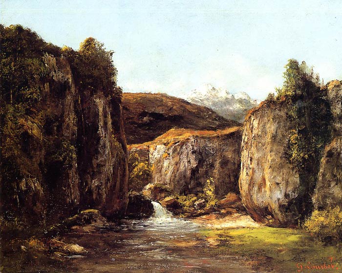 Courbet Oil Painting Reproductions - Landscape: The Source among the Rocks