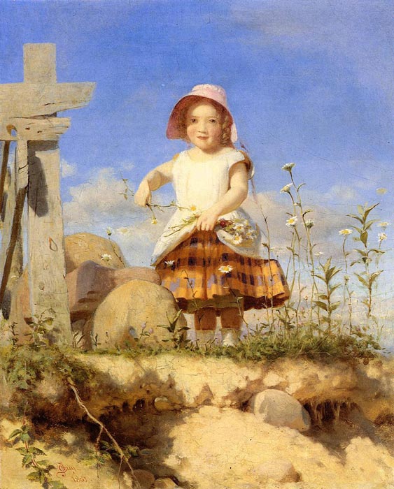 Guy Oil Painting Reproductions - Gathering Flowers