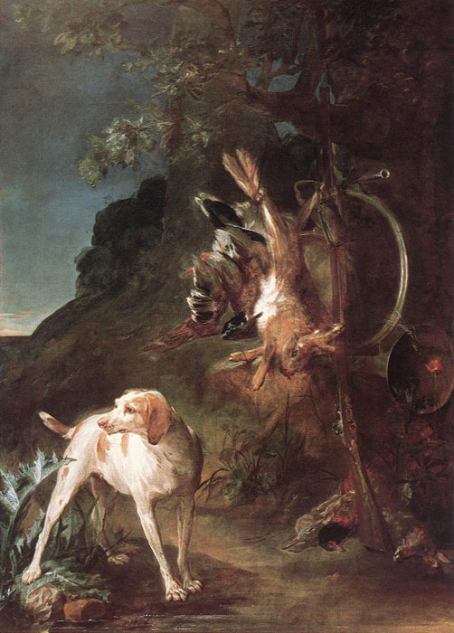 Oil Painting Reproduction of Chardin- Game Still-Life with Hunting Dog