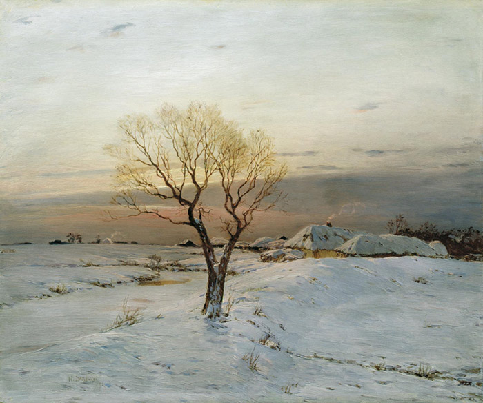 Oil Painting Reproduction of Dubovskoy - Cold Morning