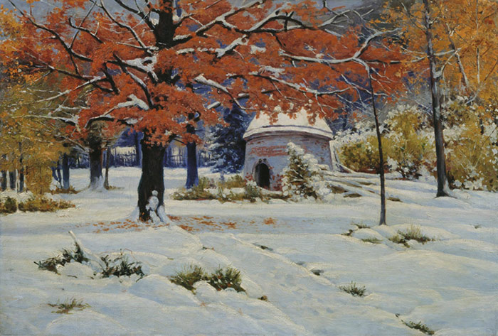 Oil Painting Reproduction of Kryzhitskii - An Early Snow