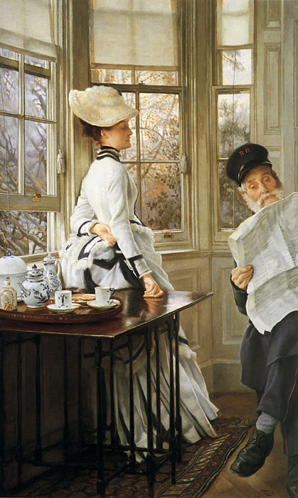 Tissot Oil Painting Reproductions- Reading the News