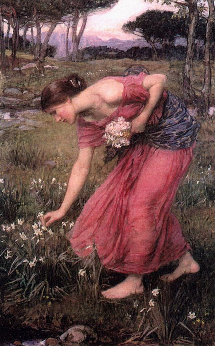 Waterhouse Oil Painting Reproductions - Narcissus