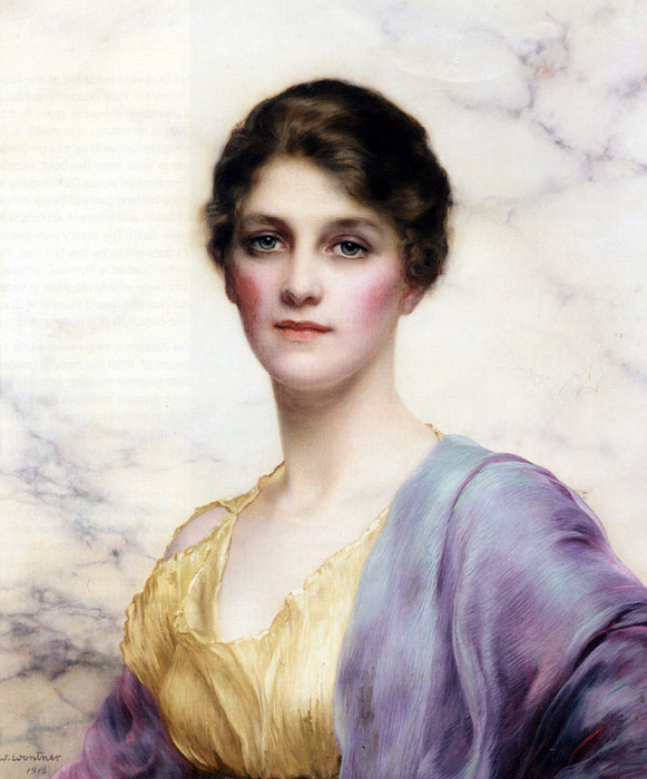 Wontner Oil Painting Reproductions - An Emerald-Eyed Beauty