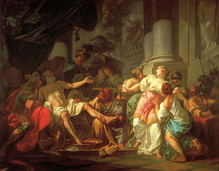 David Oil Painting Reproductions - The Death of Seneca