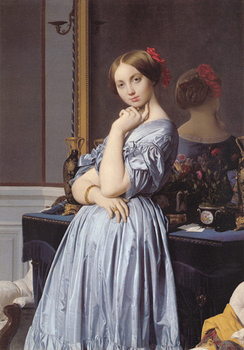 Oil Painting Reproduction of Ingres- Vicomtess Othenin d Haussonville, nee Louise-Albertine de