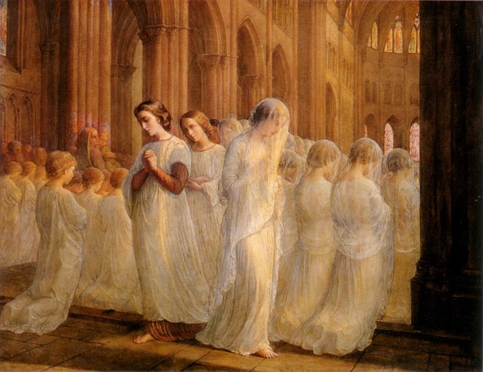 Oil Painting Reproduction of Janmot - The Poem of the Soul - First Communion