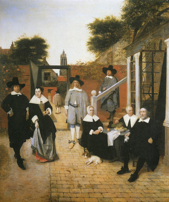 Hooch Oil Painting Reproductions - Dutch Family